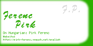 ferenc pirk business card